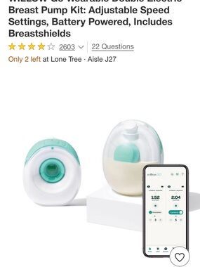 Willow Double Wearable Breast Pump in White and Mint